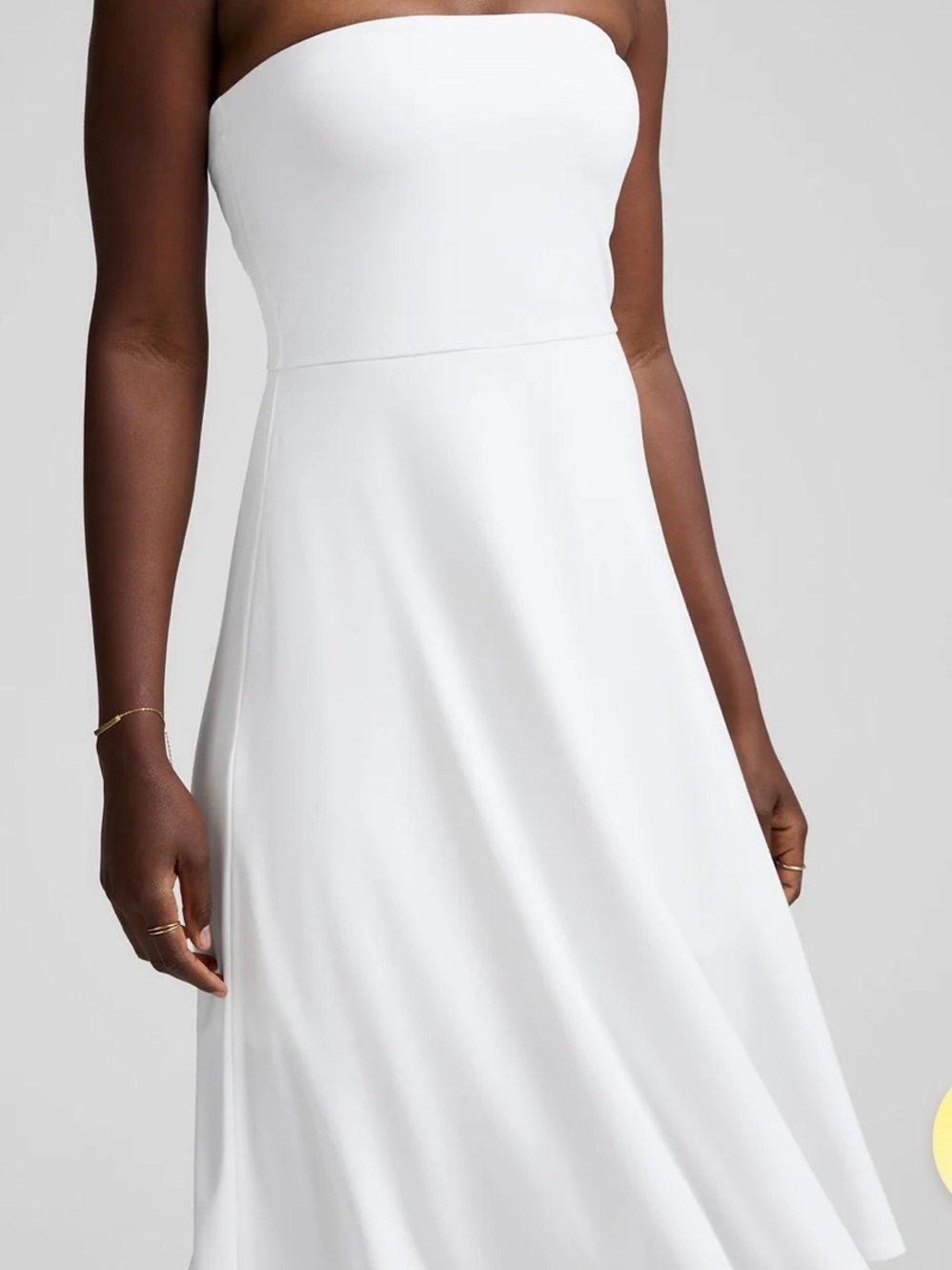 Beyond Yoga Strapless White A-Line Dress